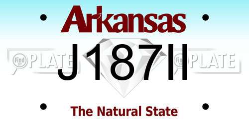 J187II Arkansas License Plate