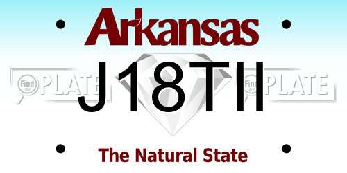 J18TII Arkansas License Plate