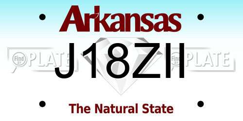 J18ZII Arkansas License Plate