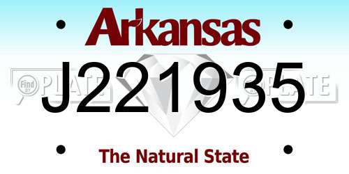 J221935 Arkansas License Plate