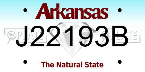 J22193B Arkansas License Plate