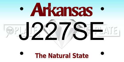 J227SE Arkansas License Plate