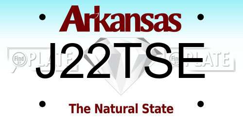 J22TSE Arkansas License Plate
