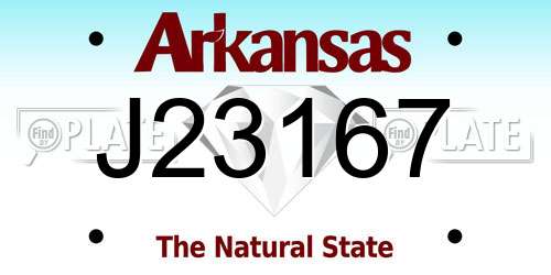 J23167 Arkansas License Plate