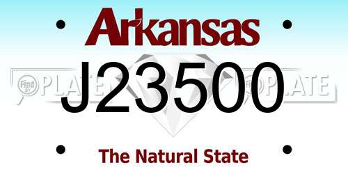 J23500 Arkansas License Plate