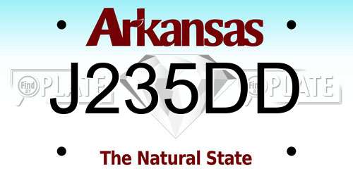 J235DD Arkansas License Plate