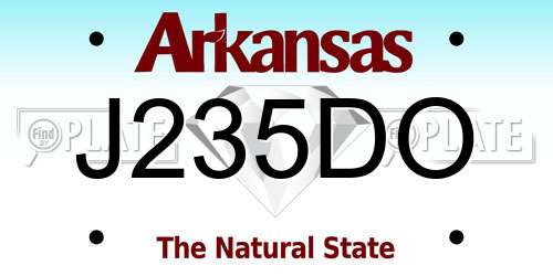 J235DO Arkansas License Plate