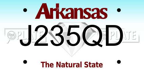 J235QD Arkansas License Plate
