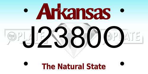 J2380O Arkansas License Plate