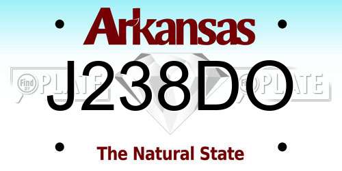 J238DO Arkansas License Plate