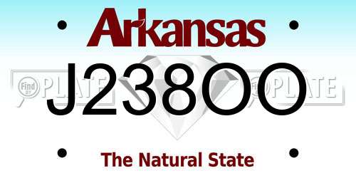 J238OO Arkansas License Plate