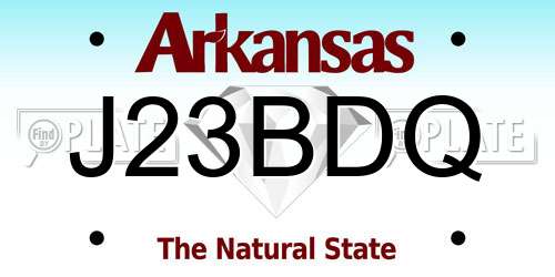 J23BDQ Arkansas License Plate