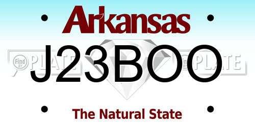 J23BOO Arkansas License Plate