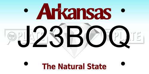 J23BOQ Arkansas License Plate