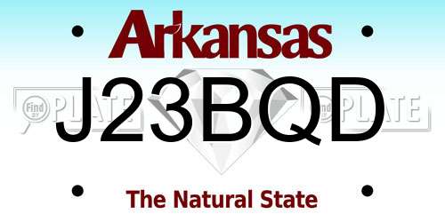 J23BQD Arkansas License Plate