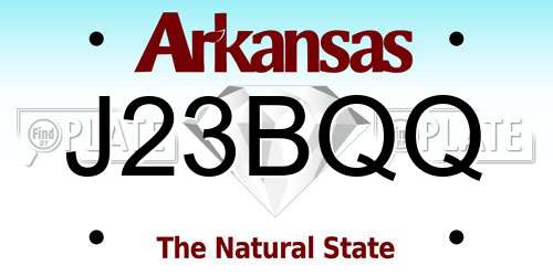 J23BQQ Arkansas License Plate