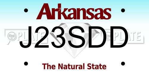 J23SDD Arkansas License Plate