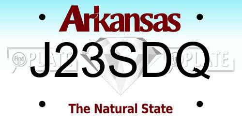 J23SDQ Arkansas License Plate