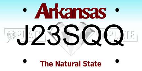 J23SQQ Arkansas License Plate