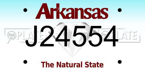 J24554 Arkansas License Plate