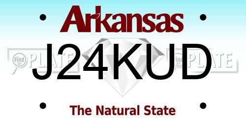 J24KUD Arkansas License Plate