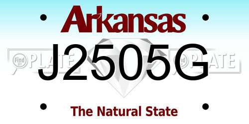 J2505G Arkansas License Plate