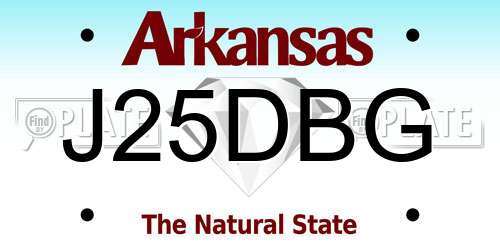J25DBG Arkansas License Plate