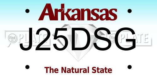 J25DSG Arkansas License Plate