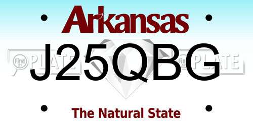 J25QBG Arkansas License Plate