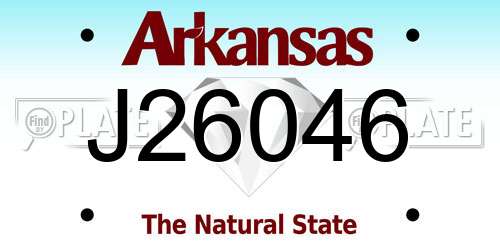 J26046 Arkansas License Plate
