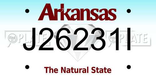J26231I Arkansas License Plate