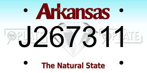 J267311 Arkansas License Plate