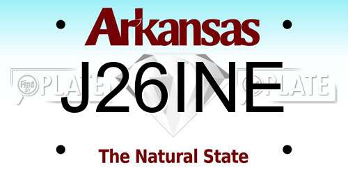 J26INE Arkansas License Plate