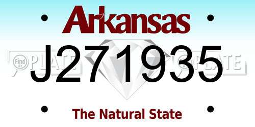 J271935 Arkansas License Plate
