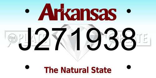J271938 Arkansas License Plate