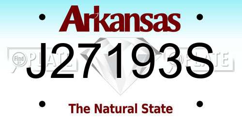 J27193S Arkansas License Plate