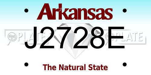 J2728E Arkansas License Plate