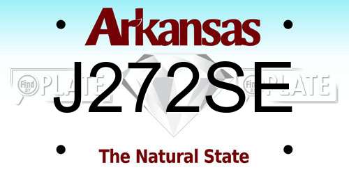 J272SE Arkansas License Plate