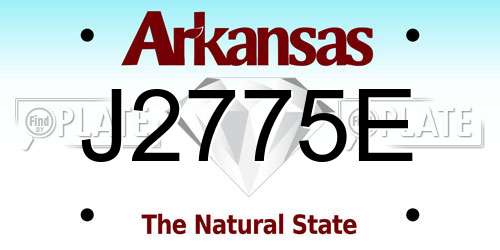 J2775E Arkansas License Plate