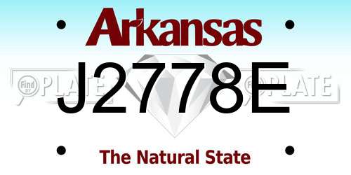 J2778E Arkansas License Plate