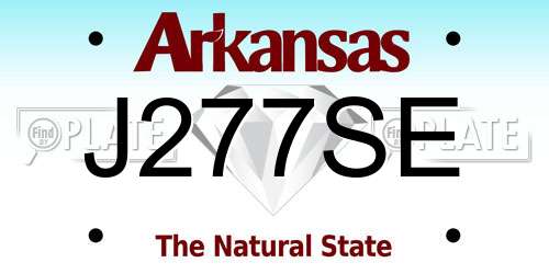 J277SE Arkansas License Plate