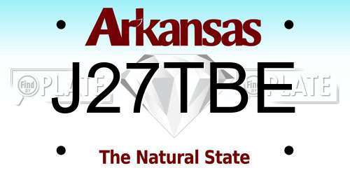 J27TBE Arkansas License Plate
