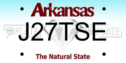J27TSE Arkansas License Plate