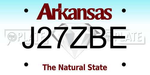 J27ZBE Arkansas License Plate