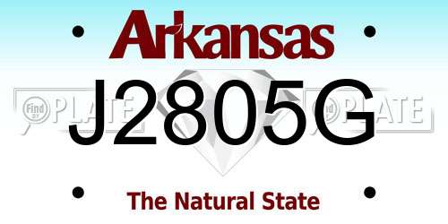 J2805G Arkansas License Plate