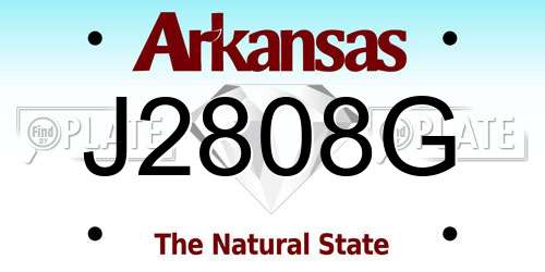 J2808G Arkansas License Plate