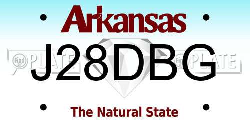 J28DBG Arkansas License Plate