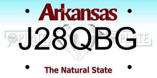 J28QBG Arkansas License Plate