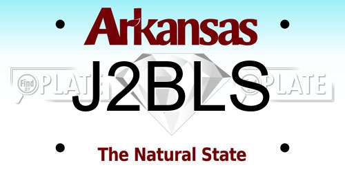 J2BLS Arkansas License Plate