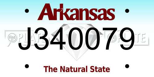 J340079 Arkansas License Plate